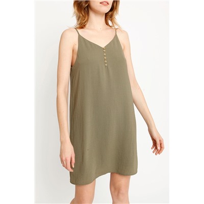 Vestido recto Caqui
