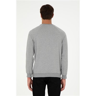 Erkek Gri Melanj Sweatshirt