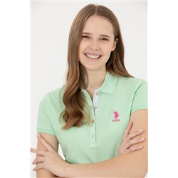 Kadın Mint Basic Polo Yaka Tişört