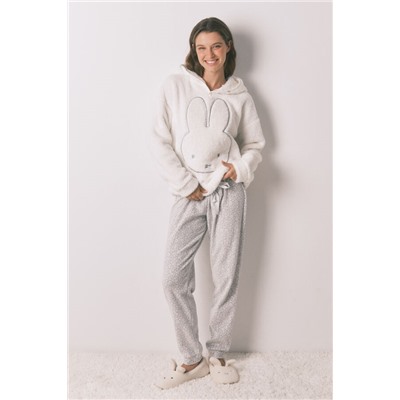 Pijama largo polar estampado animal Miffy