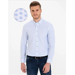 Açık Mavi Slim Fit Uzun Kollu Gömlek
