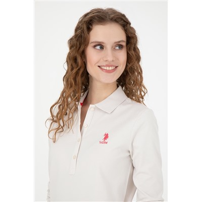 Kadın Taş Basic Polo Yaka Sweatshirt