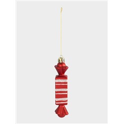 Игрушка елочная, 2 шт, 3х12 см, пластик, красная, Конфеты, New year