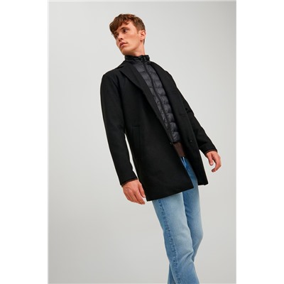 Chaqueta efecto doble prenda Negro