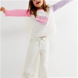 Лонгслив для девочекТкань: 95% хлопок + 5% эластан