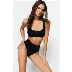 TRENDYOLMİLLA Siyah Bralet Yüksek Bel High Leg Regular Core Bikini Takımı TBESS22BT0010