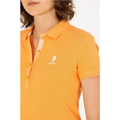 Kadın Turuncu Basic Polo Yaka Tişört