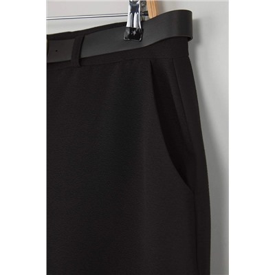 Özel Koleksiyon Siyah Wide Leg Premium Kemerli Büyük Beden Pantolon TBBAW26AR00001