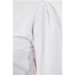 Beyaz Kadın Fiyonklu/Bağcıklı Dokuma Büyük Beden Bluz TBBAW25AF00021