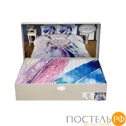 Постельное белье Карвен Stripe Satin с цветным принтом 1.5 спальное N249 -SB001(4пр.)