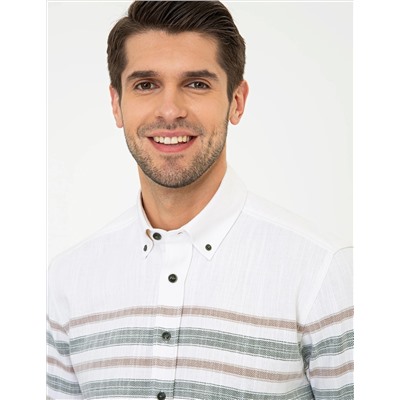 Haki Regular Fit Uzun Kollu Gömlek