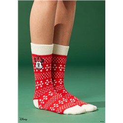 Haussocken mit weihnachtlichem Disney Minnie-Motiv