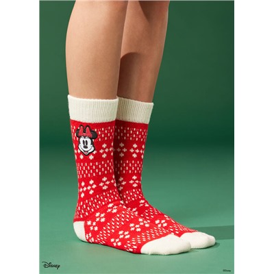 Haussocken mit weihnachtlichem Disney Minnie-Motiv