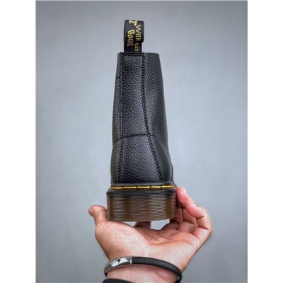 Dr. Martens Martin 1460 классической серии с 8 отверстиями из мягкой матовой кожи личи черного цвета для мужчин и женщин