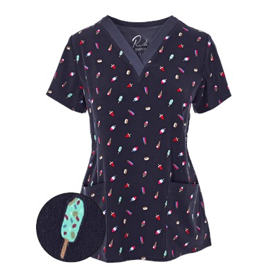 Maevn Scrubs Summer Treats Top