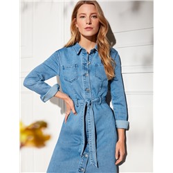 Damen Jeanskleid mit Gürtel