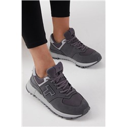 Tonny Black Unisex Füme Kaymaz Eva Taban Süet Sneaker AT1903-0