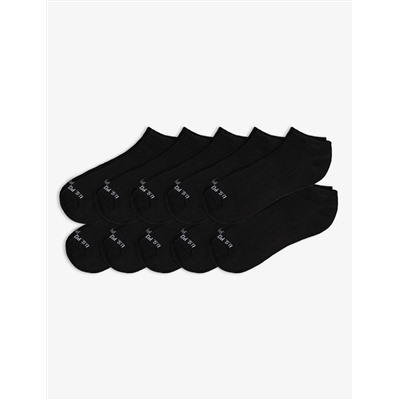 MENS 10PK BLACK LOW CUT SOCKS