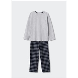 Pijama dos piezas largo cuadros -  Niño | MANGO OUTLET España