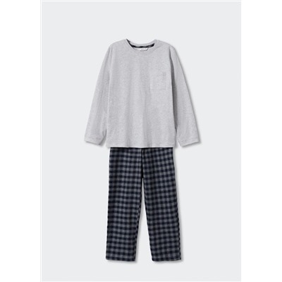 Pijama dos piezas largo cuadros -  Niño | MANGO OUTLET España