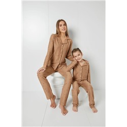 Siyah İnci Desenli Örme Düğmeli Pijama Takım 21273100