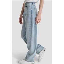 Rhinestone Studded High Waist Jeans