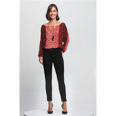 Blusa loose cuello barco flores