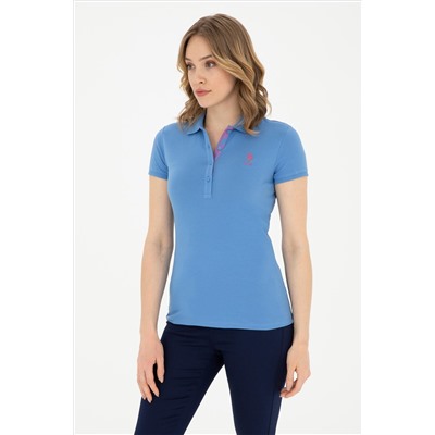 Kadın Koyu Mavi Basic Polo Yaka Tişört