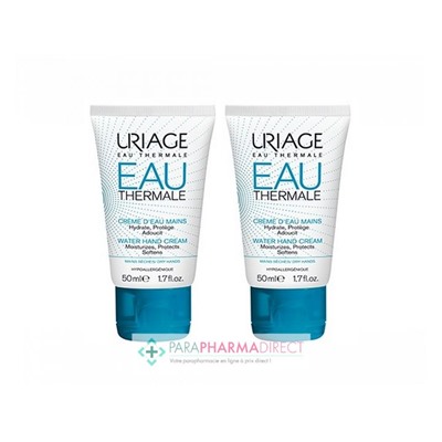 Uriage Crème d'Eau Mains Hydratante Protectrice 2x50ml