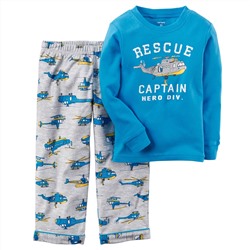 2-Piece Cotton & Fleece PJs