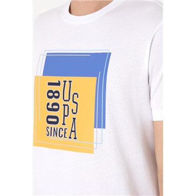 Erkek Regular Fit Bisiklet Yaka Beyaz Tişört