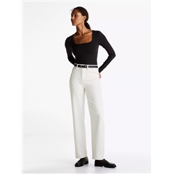 Square-Neck Long-Sleeve Bodysuit