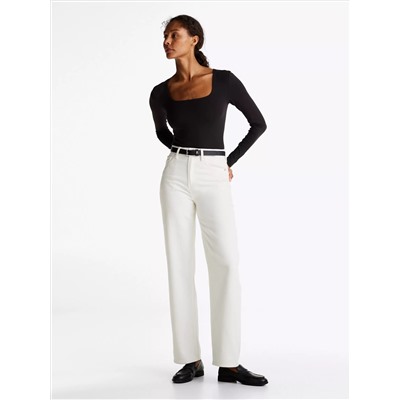 Square-Neck Long-Sleeve Bodysuit