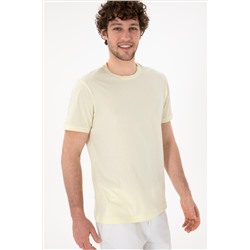 Erkek Regular Fit Bisiklet Yaka Limon Basic Tişört