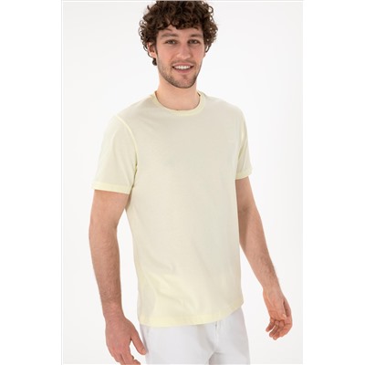 Erkek Regular Fit Bisiklet Yaka Limon Basic Tişört
