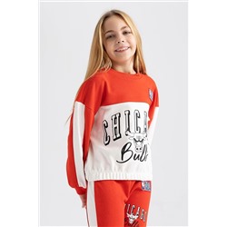 Defacto Kız Çocuk Nba Chicago Bulls Relax Fit Sweatshirt Z4760A623SP
