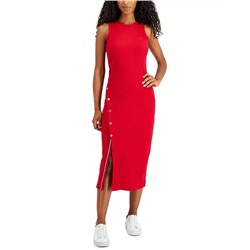 TOMMY HILFIGER Women's Slit Sleeveless Midi Dress