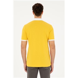 Erkek Regular Fit Polo Yaka Safran Tişört