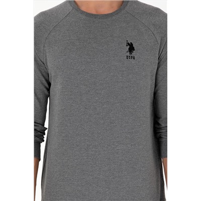 Erkek Antrasit Melanj Basic Sweatshirt