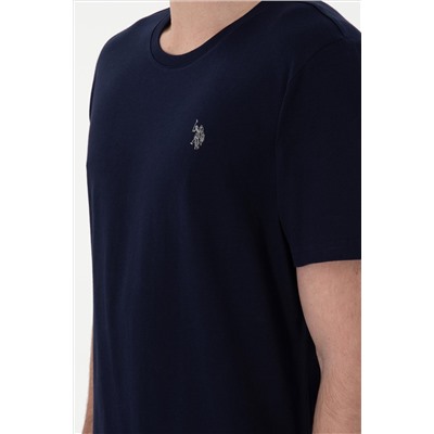 Erkek Regular Fit Bisiklet Yaka Lacivert Basic Tişört