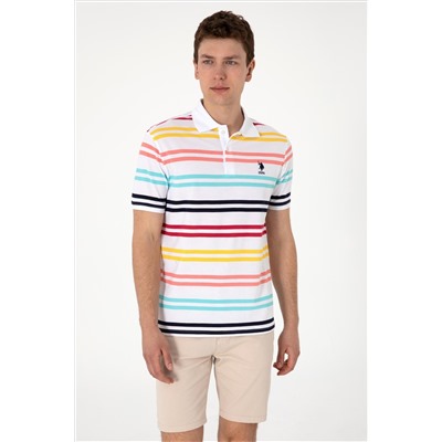 Erkek Regular Fit Polo Yaka Beyaz Tişört
