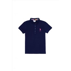 Kız Çocuk Lacivert Basic Polo Yaka Tişört