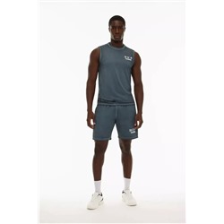 Faded-effect sports Bermuda shorts