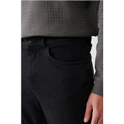 Antrasit Eskitme Yıkamalı Esnek Ekstra Slim Fit Dar Kesim Jean Pantolon