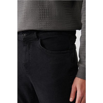 Antrasit Eskitme Yıkamalı Esnek Ekstra Slim Fit Dar Kesim Jean Pantolon