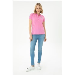 Kadın Pembe Basic Polo Yaka Tişört