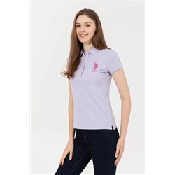 Kadın Lila Basic Polo Yaka Tişört