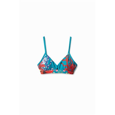 Top bikini triángulo corales