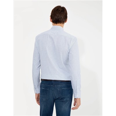 Yeşil Slim Fit Uzun Kollu Gömlek