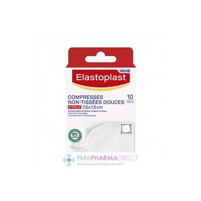 Elastoplast Compresses Non Tissées Douces 7,5 x 7,5cm 10 compresses
